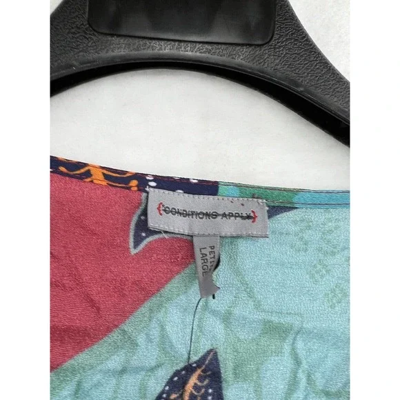 Anthropologie Conditions Apply Sleek Wrap Blouse Red Montif - Picture 8 of 12